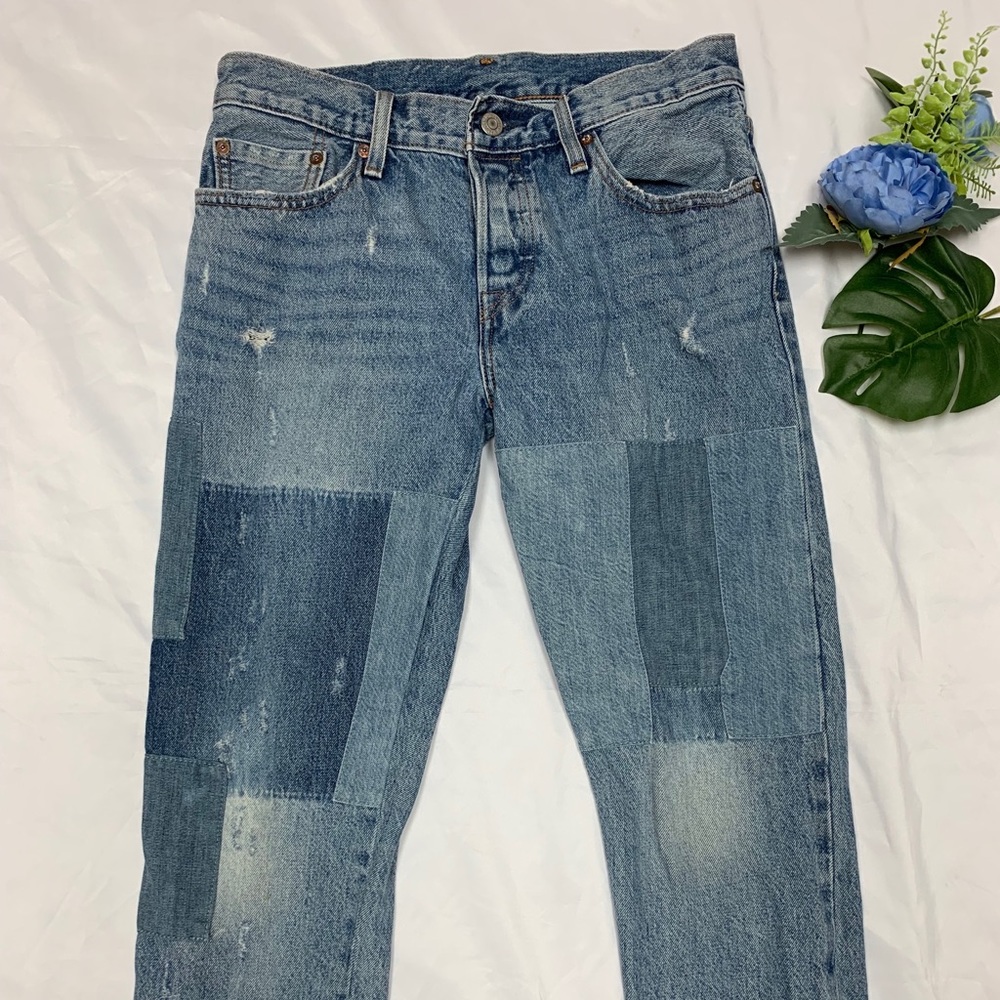 Vintage patchwork Levi’s button fly jeans